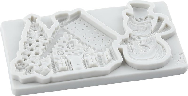 TAOXIBEI Christmas Polymer Clay Mold Christmas House Snowman Silicone Molds for DIY Crafts Epoxy Resin Casting Air Dry Polymer Clay Plaster Jewelry Making - Image 3